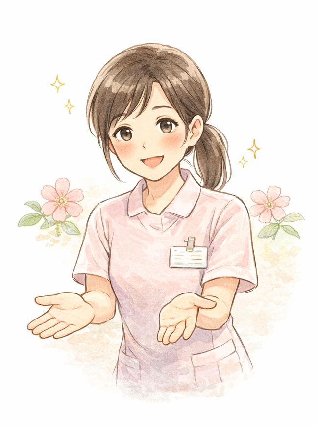 介護前の見守り看護の電話相談と安心案内のイラスト(長浜市なでしこ)