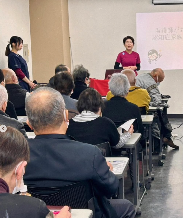 JP労組滋賀連協退職者の会 学習講演会の会場の様子（訪問看護ステーションなでしこの講演）