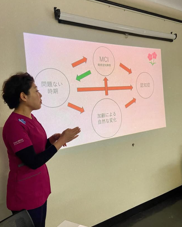 学習講演会の資料スライド（認知症やMCIに関する説明）